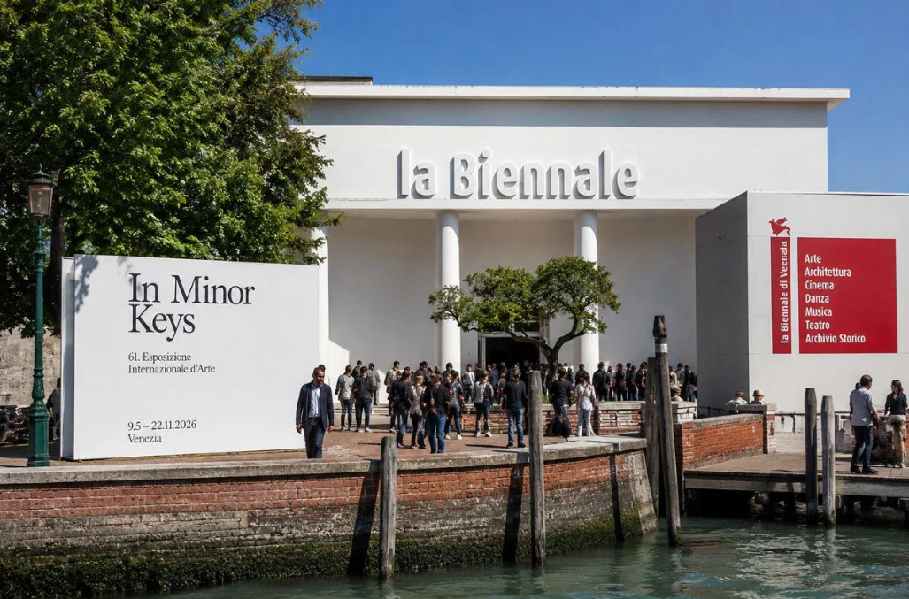 Biennale di Venezia - Ingresso della Biennale Arte di Venezia 2026 In Minor Keys ai Giardini.