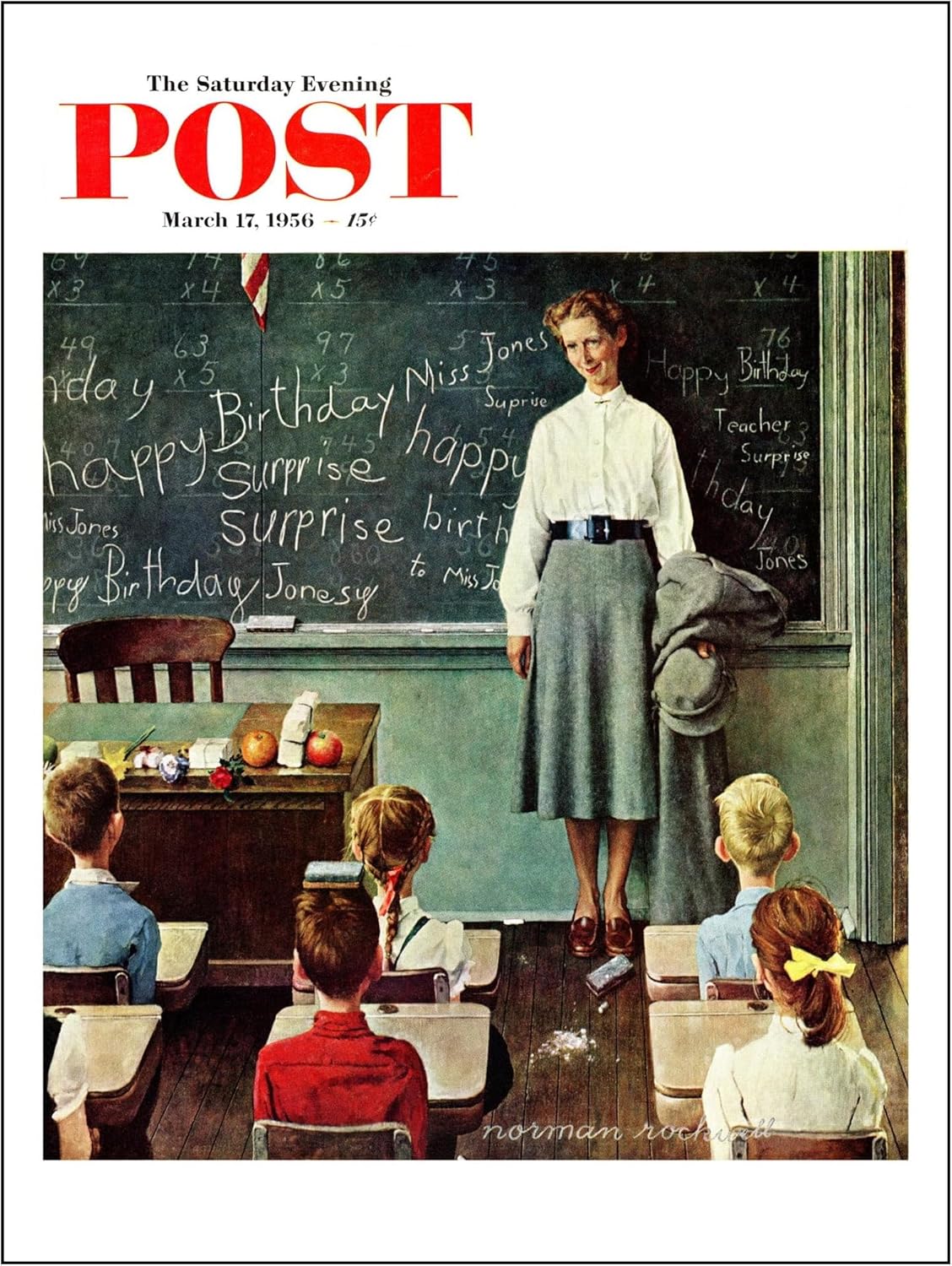 Norman Rockwell Buon Compleanno Miss Jones