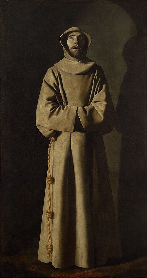 Francisco de Zurbaran, San Francesco d'Assisi, 1659, Musée des Beaux-Artes, Lione