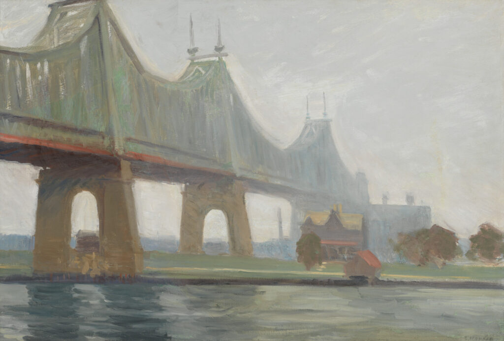 Edward Hopper, Queensborough Bridge, 1913, veduta del Queensboro Bridge a New York