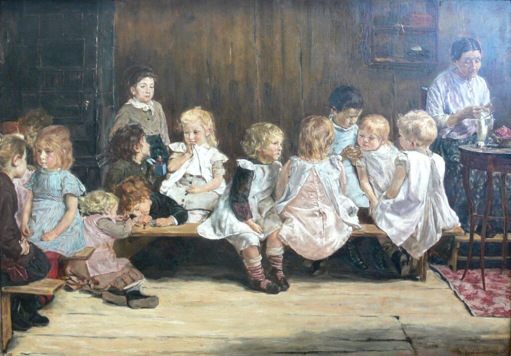 Max Liebermann, Kleinkinderschule, (Asilo ad Amsterdam) 1875, Ketterer Kunst