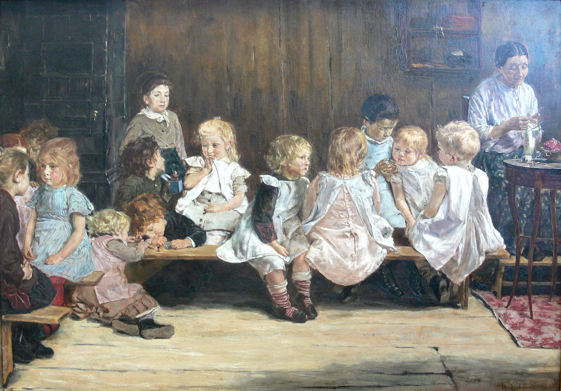 Max Liebermann, Kleinkinderschule, (Asilo ad Amsterdam) 1875, Ketterer Kunst
