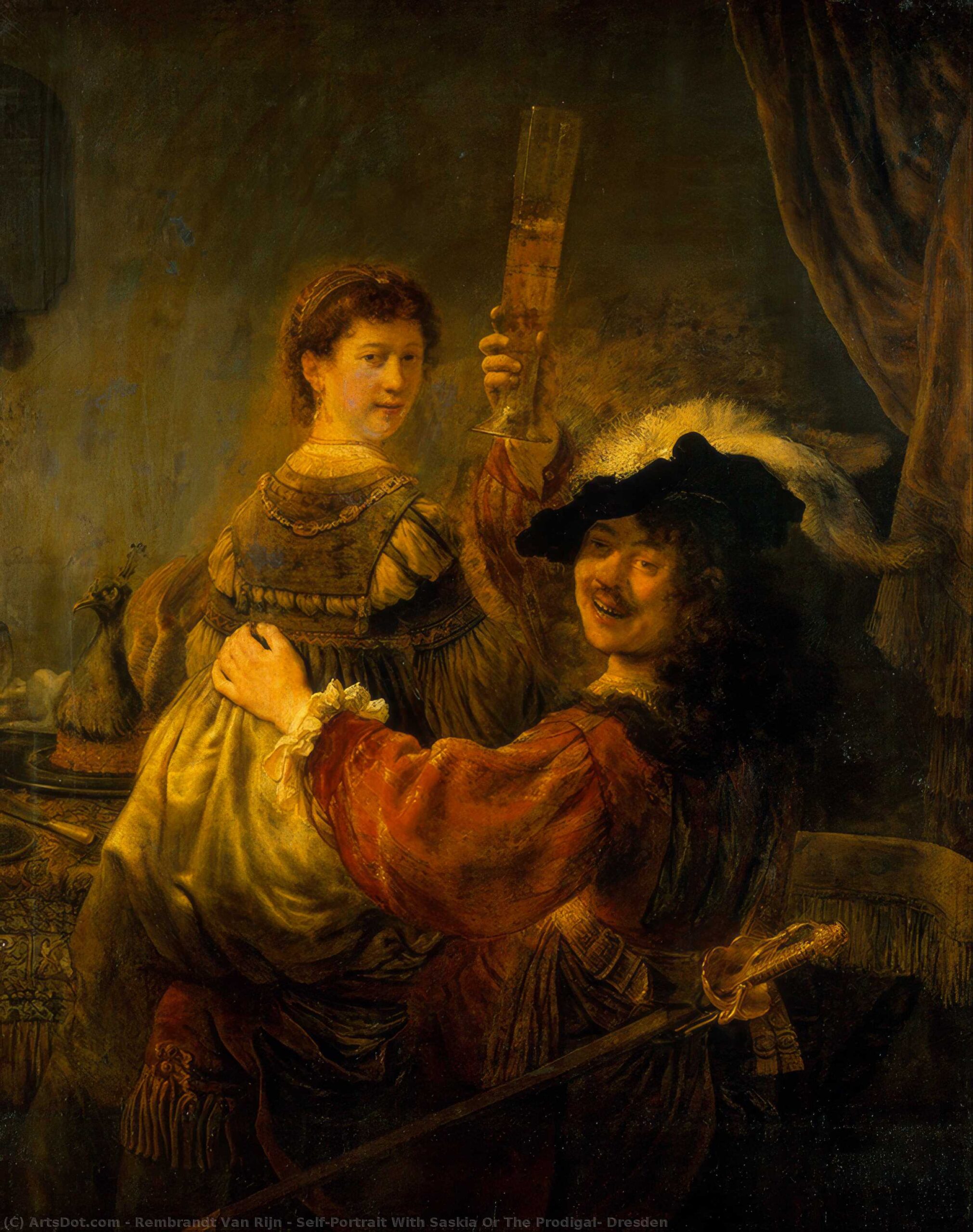 Rembrandt e Saskia nella parabola del figliol prodigo, circa 1635, Gemäldegalerie Alte Meister di Dresda