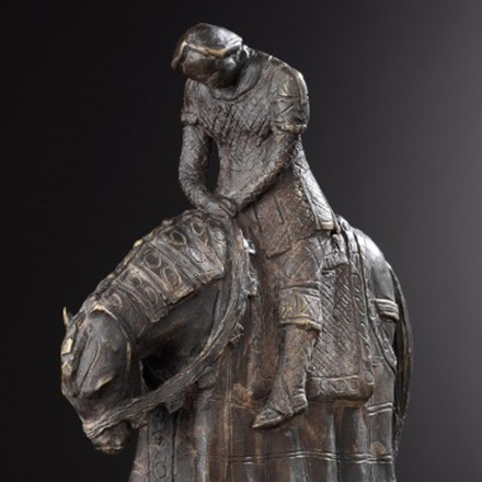 Il Pellegrino di Assisi di Norberto Proietti, scultura in bronzo raffigurante san Francesco a cavallo