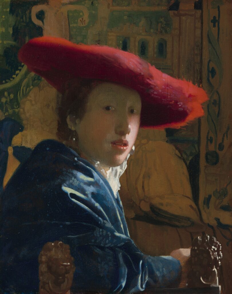 Johannes Vermeer, Ragazza con il cappello rosso, circa 1669, National Gallery of Art, Washington